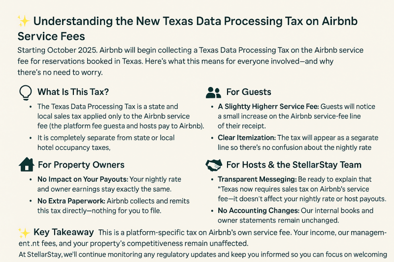 Understanding the New Texas Data Processing Tax on Airbnb Service Fees