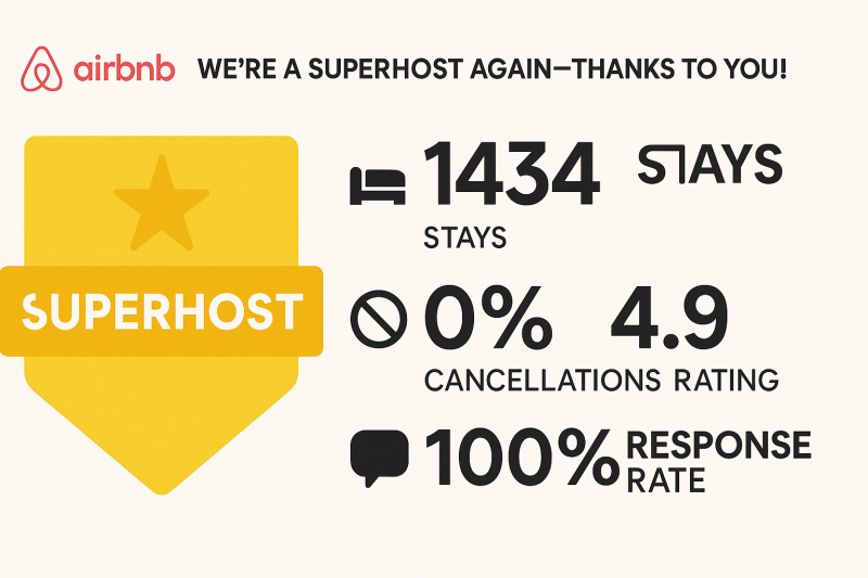 We’re a Superhost Again — Thanks to You! 🌟